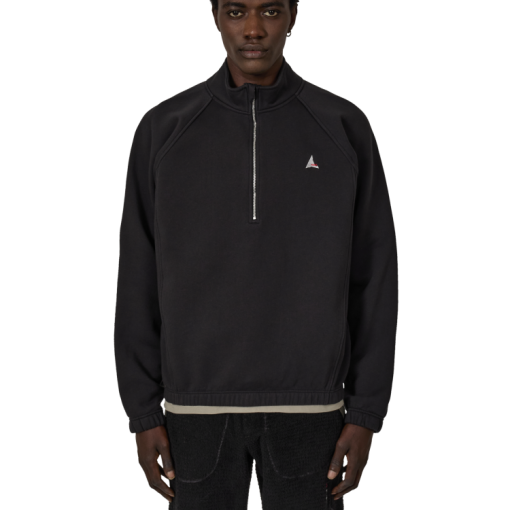 로고 490Gsm 헤비 하프 지퍼 (블랙) RBMW0636FA405