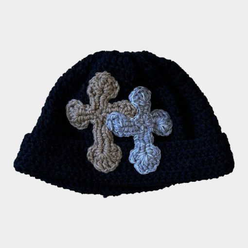 컬렉션 3D 더블 크로스 핸드메이드 니트 비니